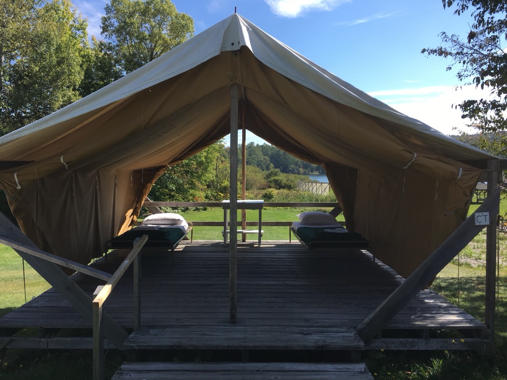 A canvas cabin